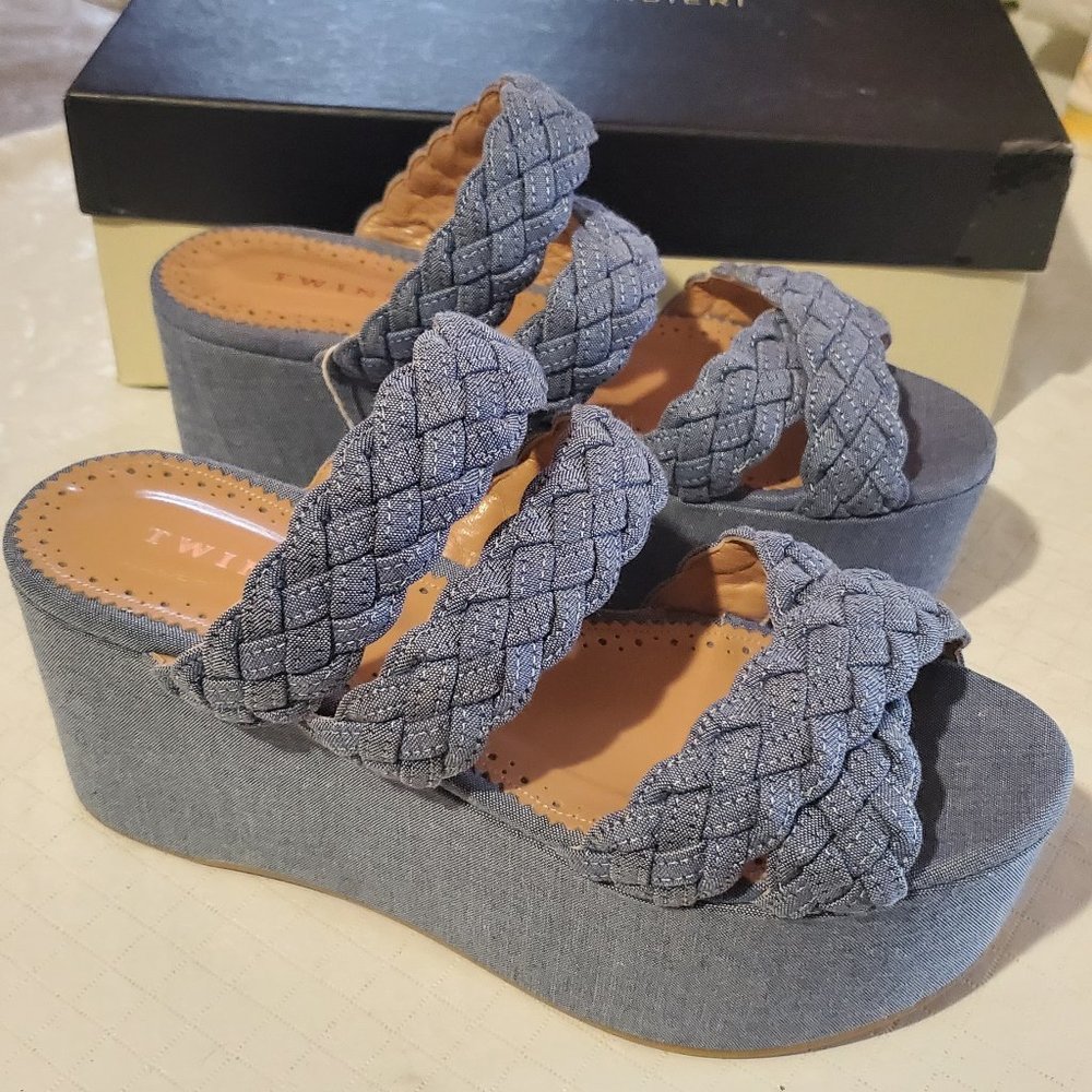 Twinset Platform Sandals Blue Size 8